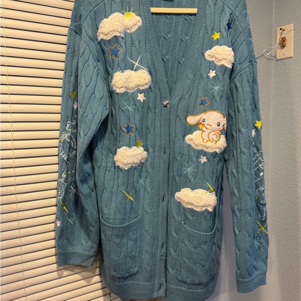 LG Light Blue Knit Cardigan Cinnamoroll